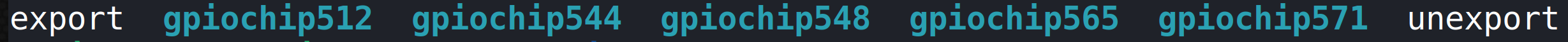 Output from ls /sys/class/gpio