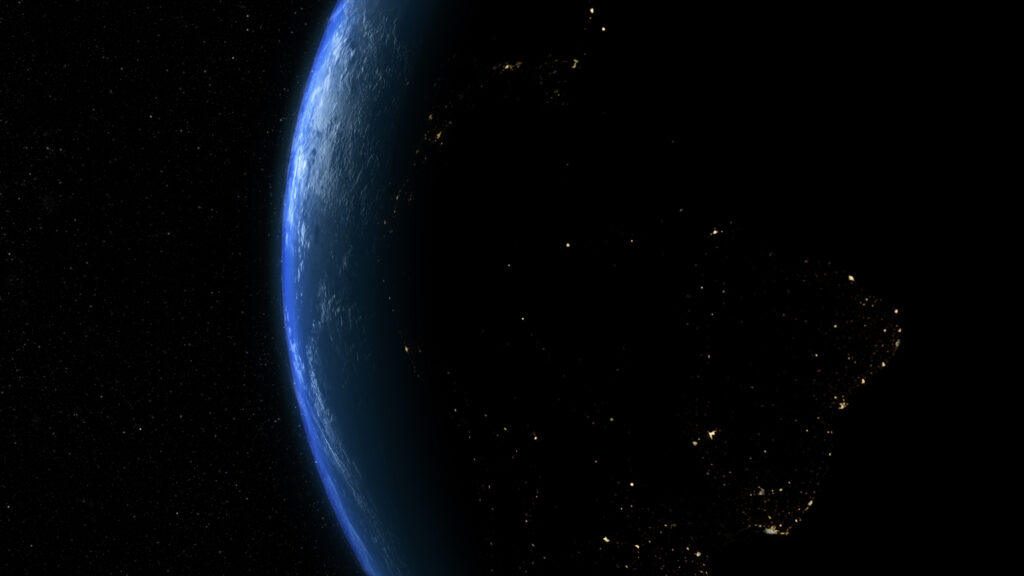 Global Positioning System GPS of navigation satellites or satnav transmit data coverage around planet Earth